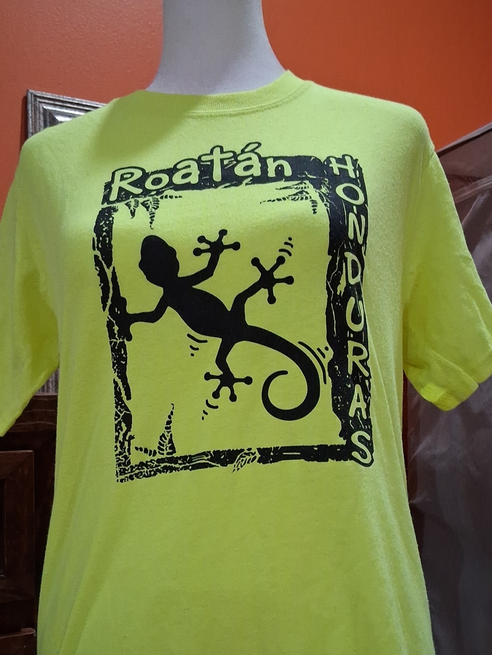 Port and Company Neon Yellow Gecko Graphic Tee